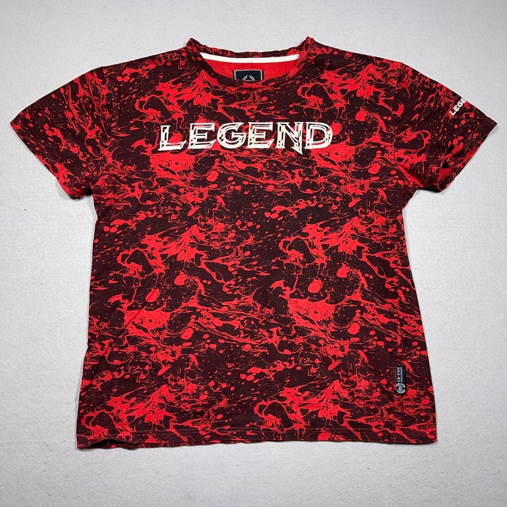 CR24 Chromeedge Legend Shirt Men Medium Regular Red Marble Print Streetwear